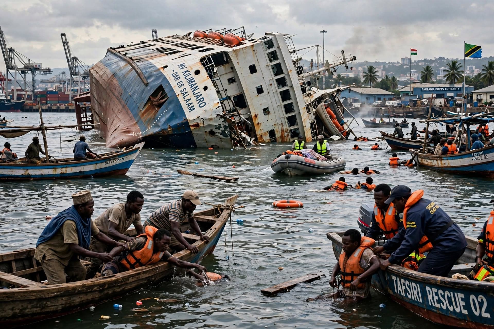 Tanzania Commercial Ferry Sinks With Passengers On Board, Overcrowding Cited, Survivors Cling To Debris Nearby Tanzania Commercial Ferry Sinks With Passengers On Board, Overcrowding Cited, Survivors Cling To Debris Nearby