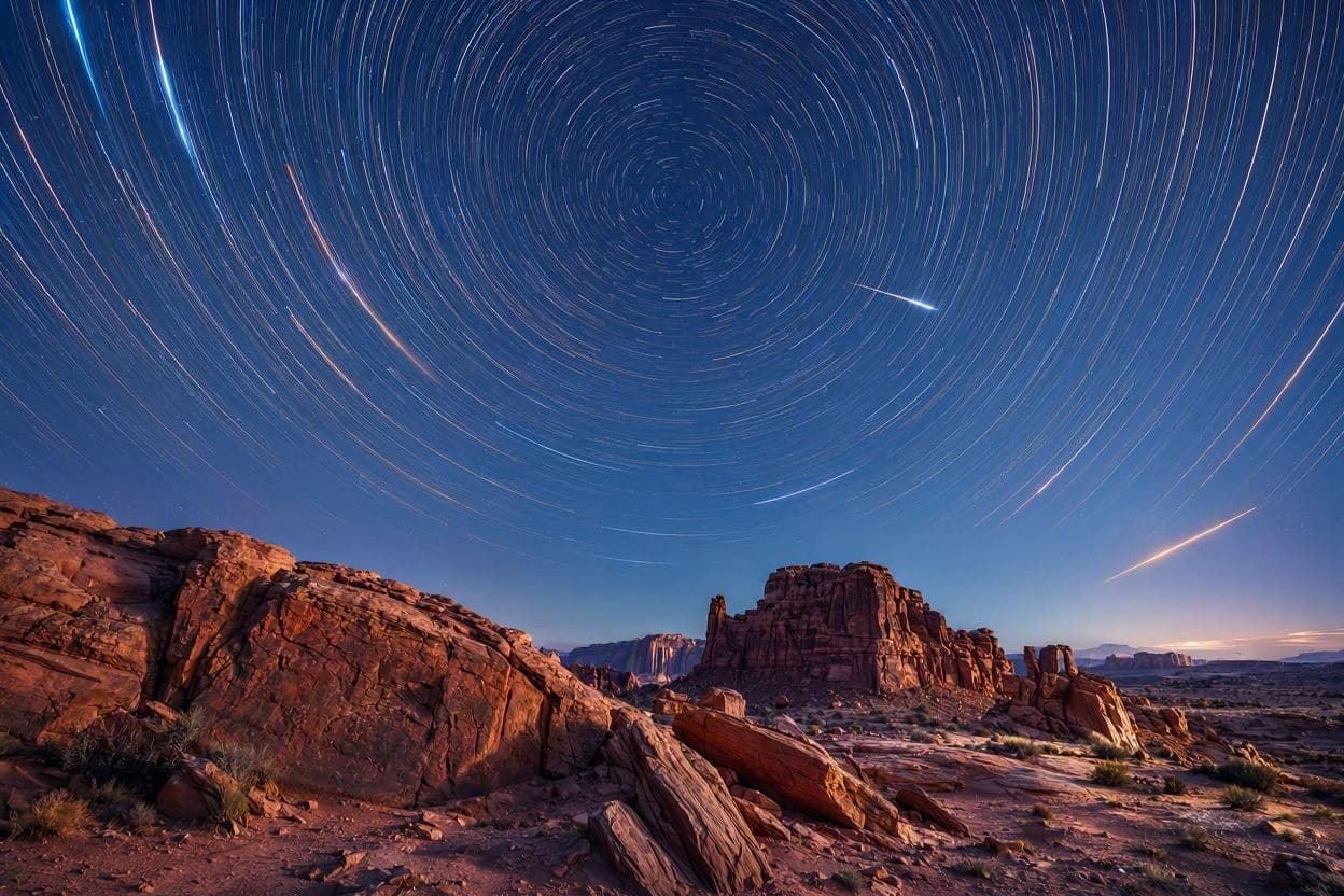 Stars and Streaks: The Perseids Over Egypt’s Desert Stars and Streaks: The Perseids Over Egypt’s Desert