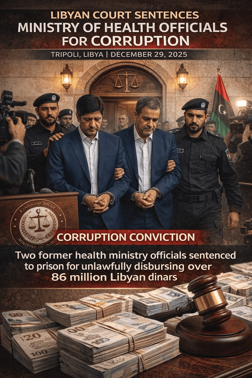 Two Former Ministry of Health Staff Jailed in 86-Million-Dinar Disbursement Case Two Former Ministry of Health Staff Jailed in 86-Million-Dinar Disbursement Case