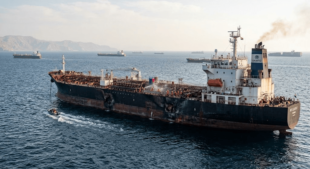 Targeted in the Gulf: Tanker Carrying 27 Indian Crew Members Hit by Limpet Mines in Strait of Hormuz Targeted in the Gulf: Tanker Carrying 27 Indian Crew Members Hit by Limpet Mines in Strait of Hormuz