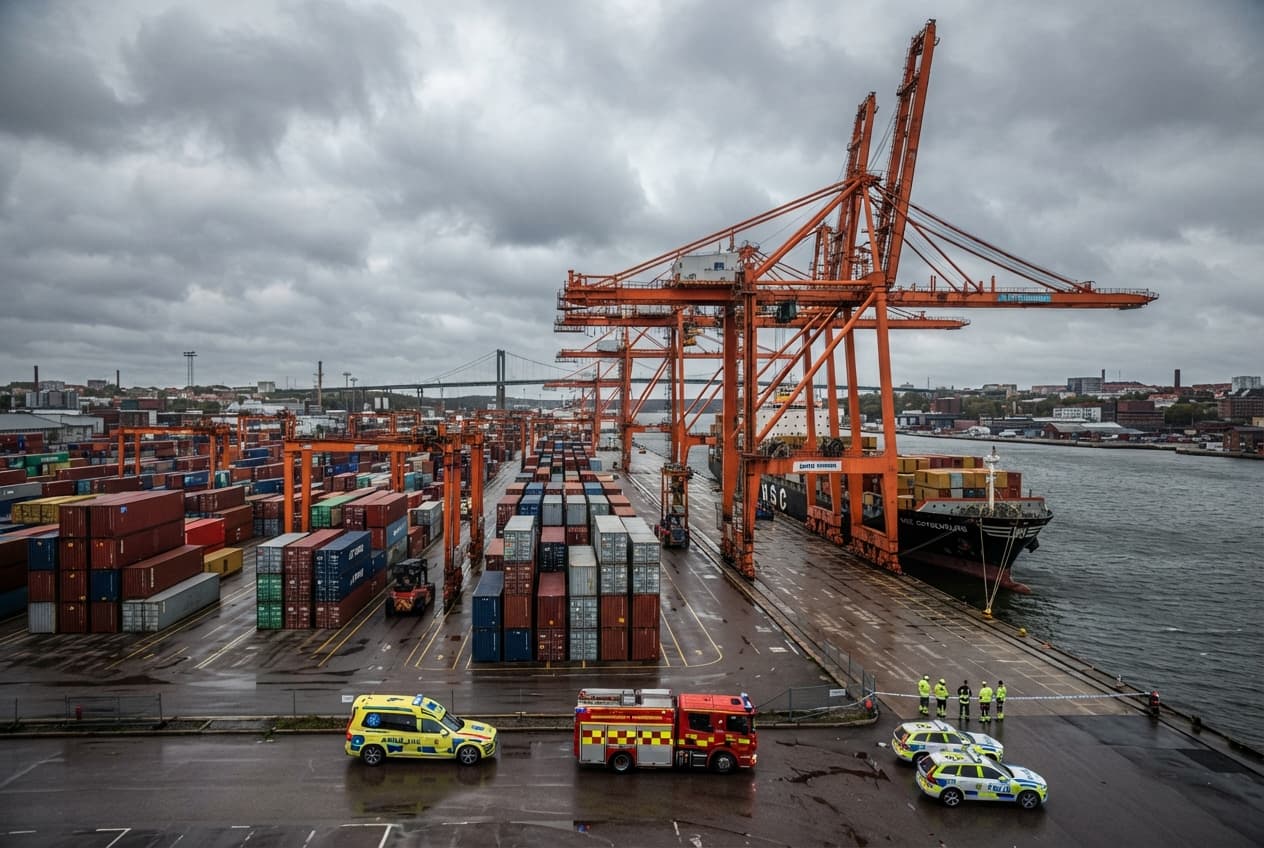 Gothenburg Port Disaster: Worker Fatally Crushed After Cargo Container Shifts During Unloading Operations Gothenburg Port Disaster: Worker Fatally Crushed After Cargo Container Shifts During Unloading Operations