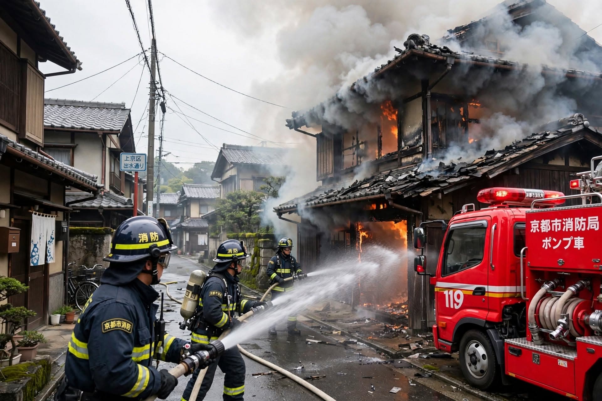 House Fire In Kyoto Residential Area, Two Elderly Dead After Early Morning Blaze House Fire In Kyoto Residential Area, Two Elderly Dead After Early Morning Blaze