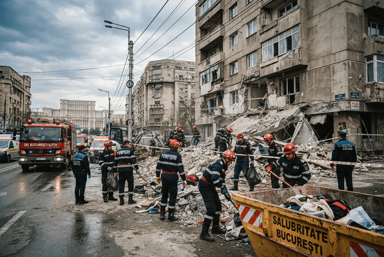 Fatal Structural Collapse: Two People Killed As Apartment Building Fails In Central Bucharest Fatal Structural Collapse: Two People Killed As Apartment Building Fails In Central Bucharest