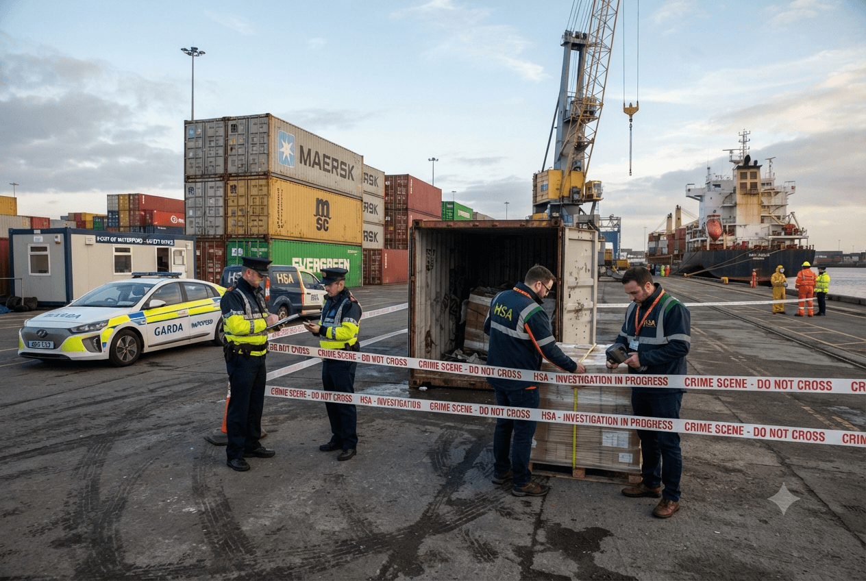 Waterford Port Industrial Accident: Container Terminal Mishap Kills One Dockworker in Ireland Waterford Port Industrial Accident: Container Terminal Mishap Kills One Dockworker in Ireland