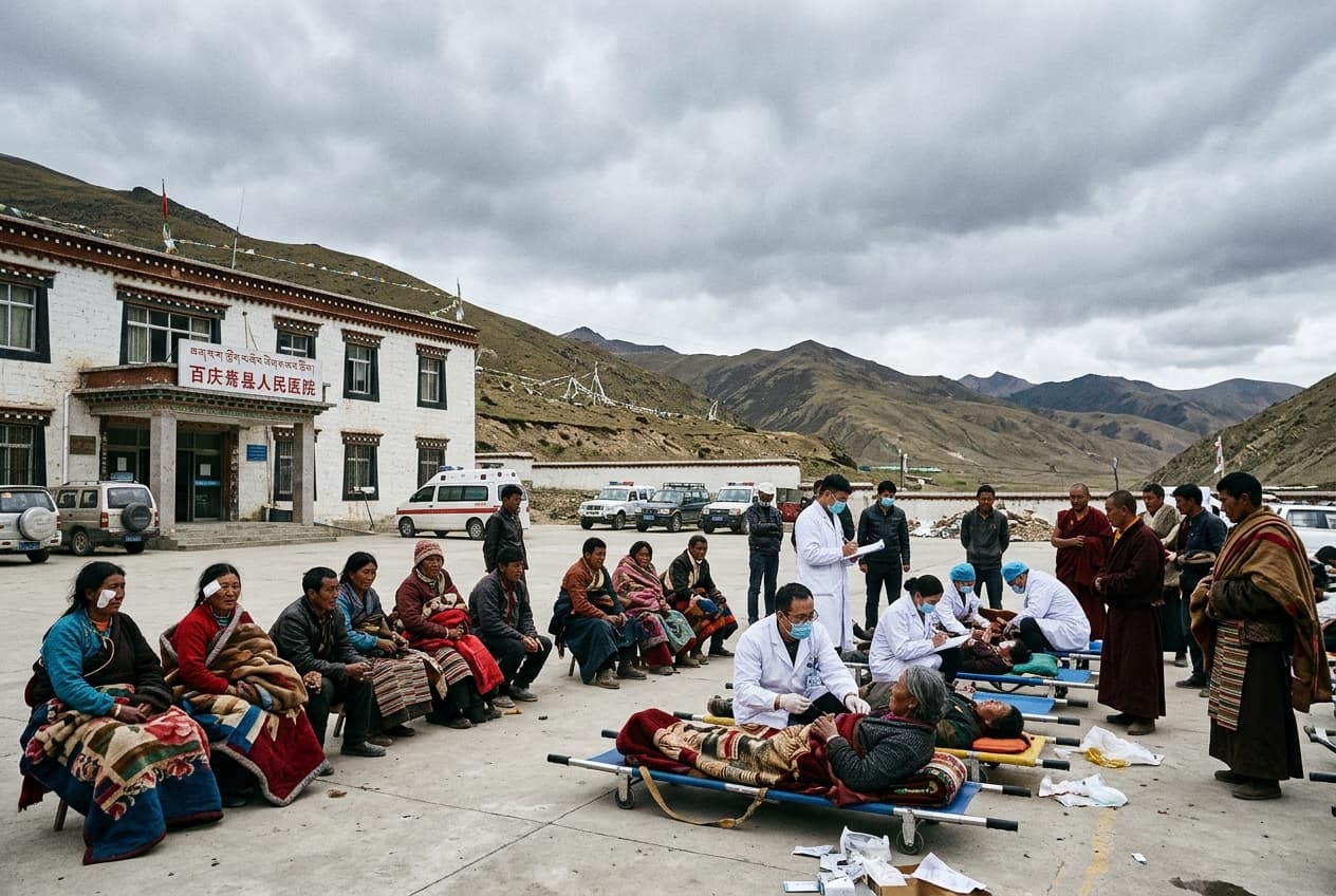 Tibet Quake Rattles Baqing County, Sixteen Dead, Thirty Two Injured, Roads Crack Wide Open Tibet Quake Rattles Baqing County, Sixteen Dead, Thirty Two Injured, Roads Crack Wide Open