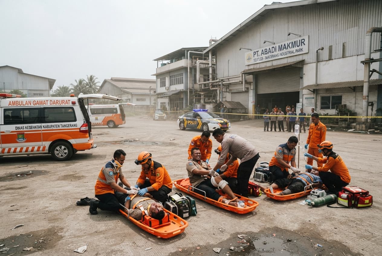 Massive Industrial Blaze In Tangerang, Two Dead And 15 Injured In Factory Fire Massive Industrial Blaze In Tangerang, Two Dead And 15 Injured In Factory Fire