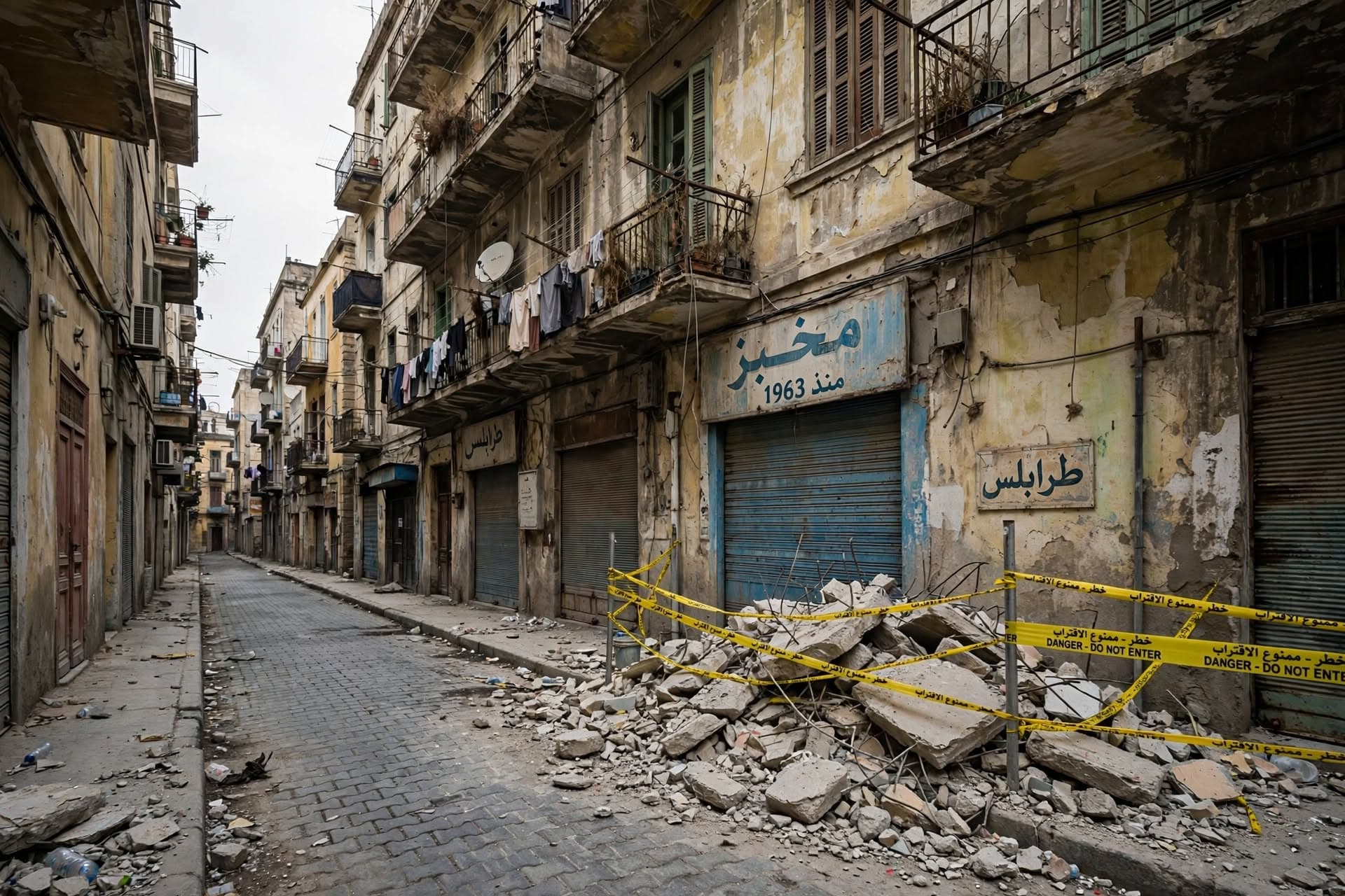 Tripoli Infrastructure Decay: Structural Balcony Collapse Injures Two Pedestrians Walking Below Residential Building Tripoli Infrastructure Decay: Structural Balcony Collapse Injures Two Pedestrians Walking Below Residential Building