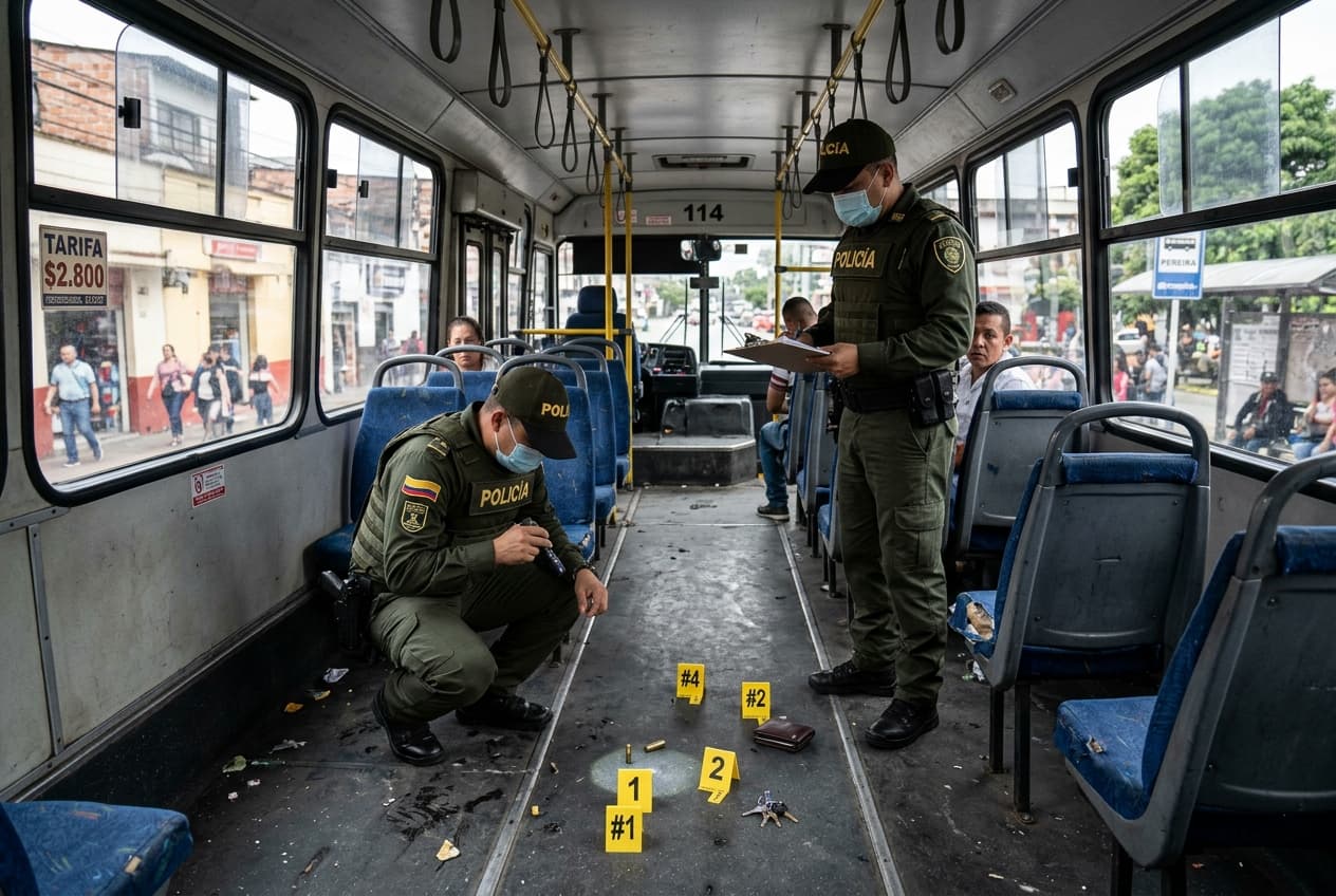 Pereira Bus Robbery Turns Deadly, One Dead As Armed Assailants Open Fire Inside Vehicle Pereira Bus Robbery Turns Deadly, One Dead As Armed Assailants Open Fire Inside Vehicle