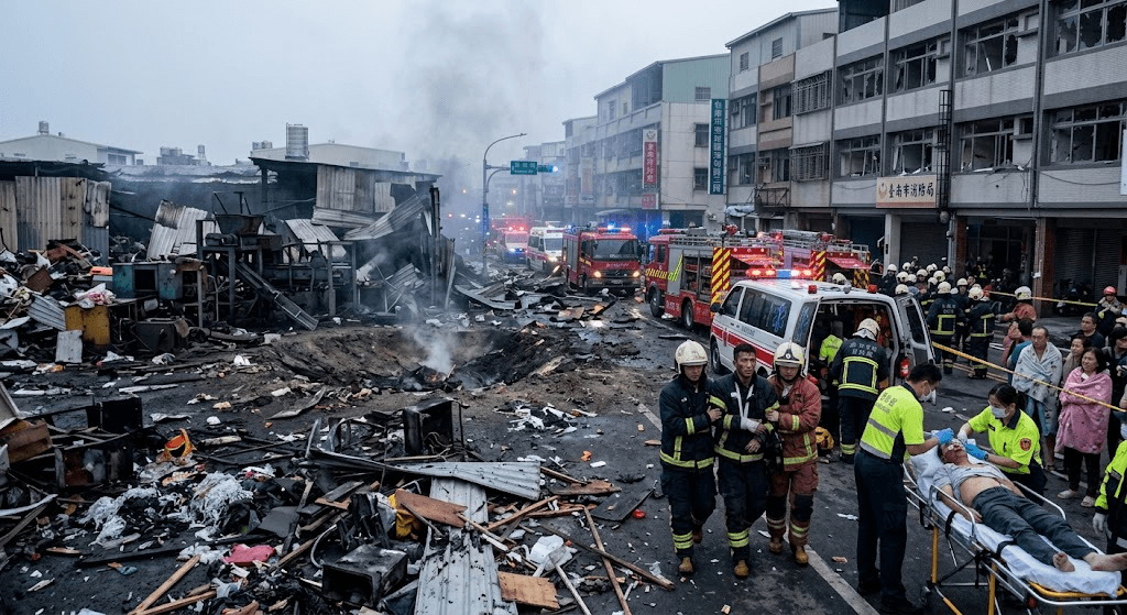 Inferno and Explosion: At Least 13 Injured in Massive Blast at Tainan Waste Facility Inferno and Explosion: At Least 13 Injured in Massive Blast at Tainan Waste Facility