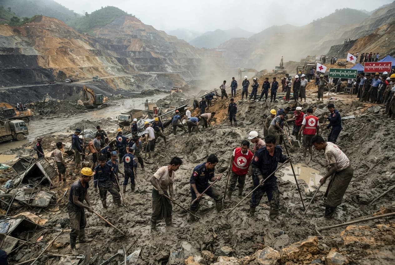 Jade Mine Landslide Buries Outpost: Five Workers Dead Following Massive Slag Heap Collapse Jade Mine Landslide Buries Outpost: Five Workers Dead Following Massive Slag Heap Collapse