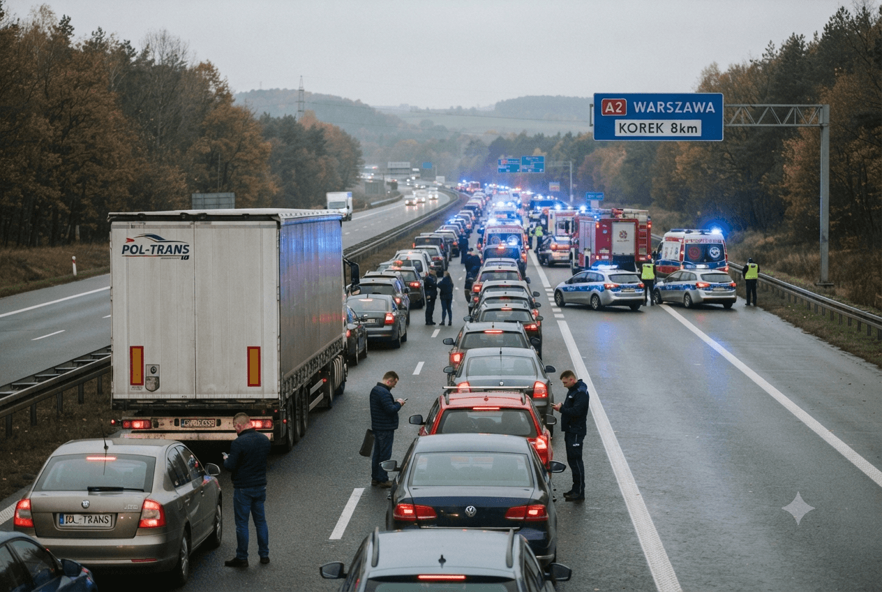 Fatal Motorway Crash: Two People Killed In Multi-Vehicle Pile-up On Polish A2 Highway Today Fatal Motorway Crash: Two People Killed In Multi-Vehicle Pile-up On Polish A2 Highway Today