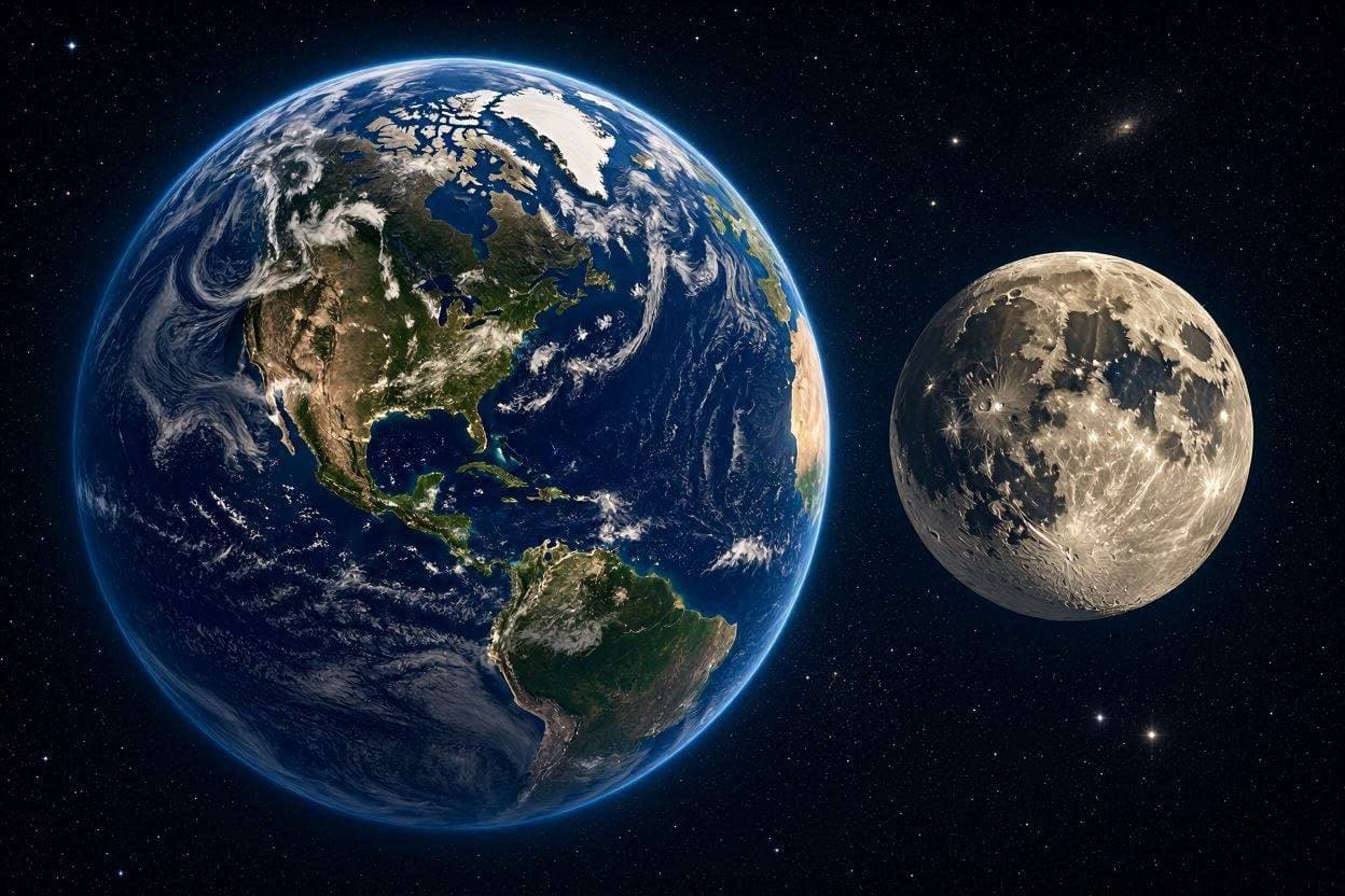 A Glance Back: ESCAPADE Captures Earth and Moon Together A Glance Back: ESCAPADE Captures Earth and Moon Together