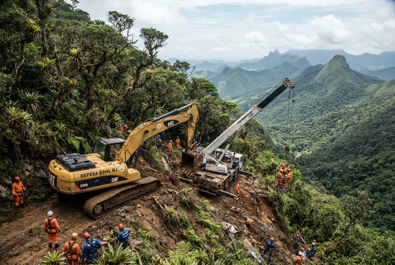 Mountain Road Recovery Operation: Heavy Excavation Work Required to Reach Bus Crash Victims Mountain Road Recovery Operation: Heavy Excavation Work Required to Reach Bus Crash Victims