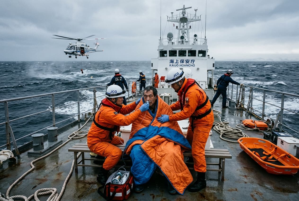 Fishing Vessel Sinks Near Hokkaido: Small Boat Capsizes in Rough Seas, Crew Member Rescued, Treated for Hypothermia Fishing Vessel Sinks Near Hokkaido: Small Boat Capsizes in Rough Seas, Crew Member Rescued, Treated for Hypothermia