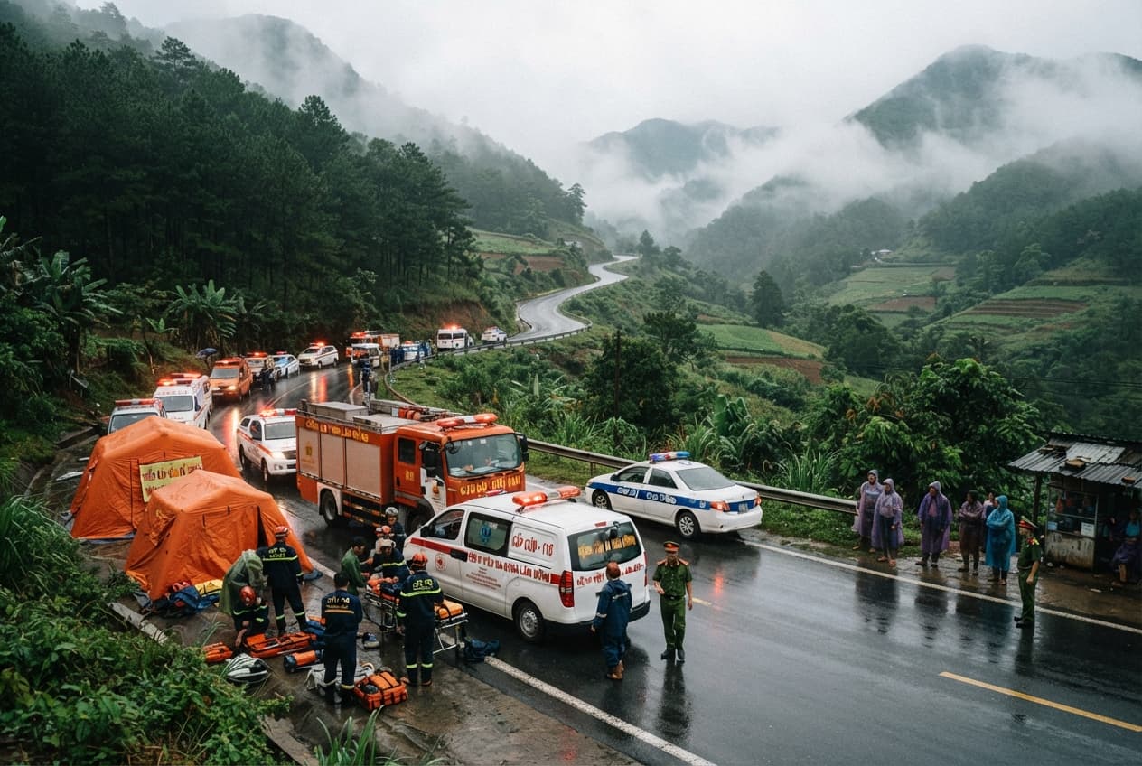 Five Dead In Central Highlands Bus Wreck, Passenger Transport Vehicle Crashes On Mountain Route Five Dead In Central Highlands Bus Wreck, Passenger Transport Vehicle Crashes On Mountain Route