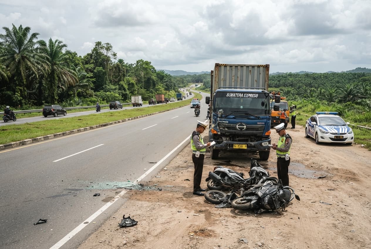 Lampung Disaster: Multi-Vehicle Crash Involving Heavy Truck Leaves Three Dead on Major Route Lampung Disaster: Multi-Vehicle Crash Involving Heavy Truck Leaves Three Dead on Major Route