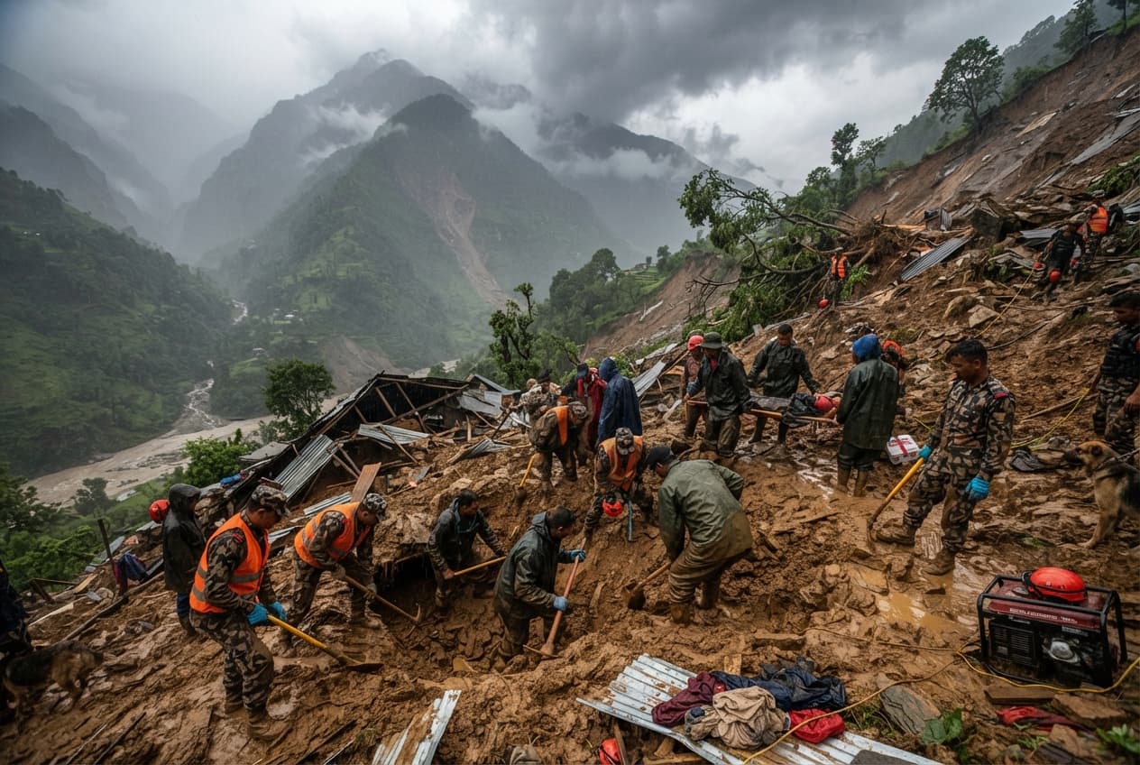Himalayan Slope Collapse: Massive Earth Movements Destroy Mountain Settlements And Block Routes Himalayan Slope Collapse: Massive Earth Movements Destroy Mountain Settlements And Block Routes