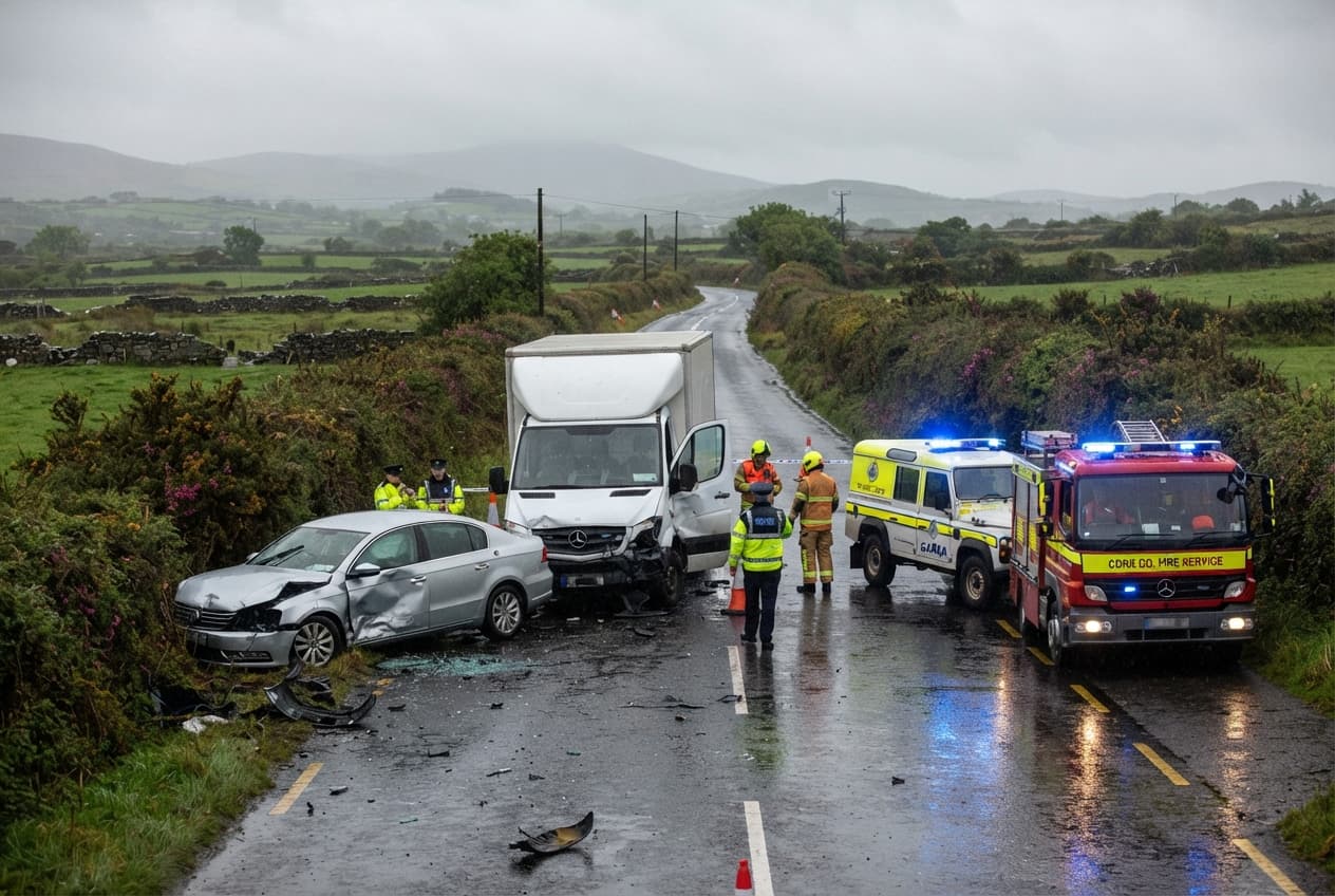 Rural Road Collision in Kerry: Commercial Truck and Car Crash Leaves Two Dead Rural Road Collision in Kerry: Commercial Truck and Car Crash Leaves Two Dead