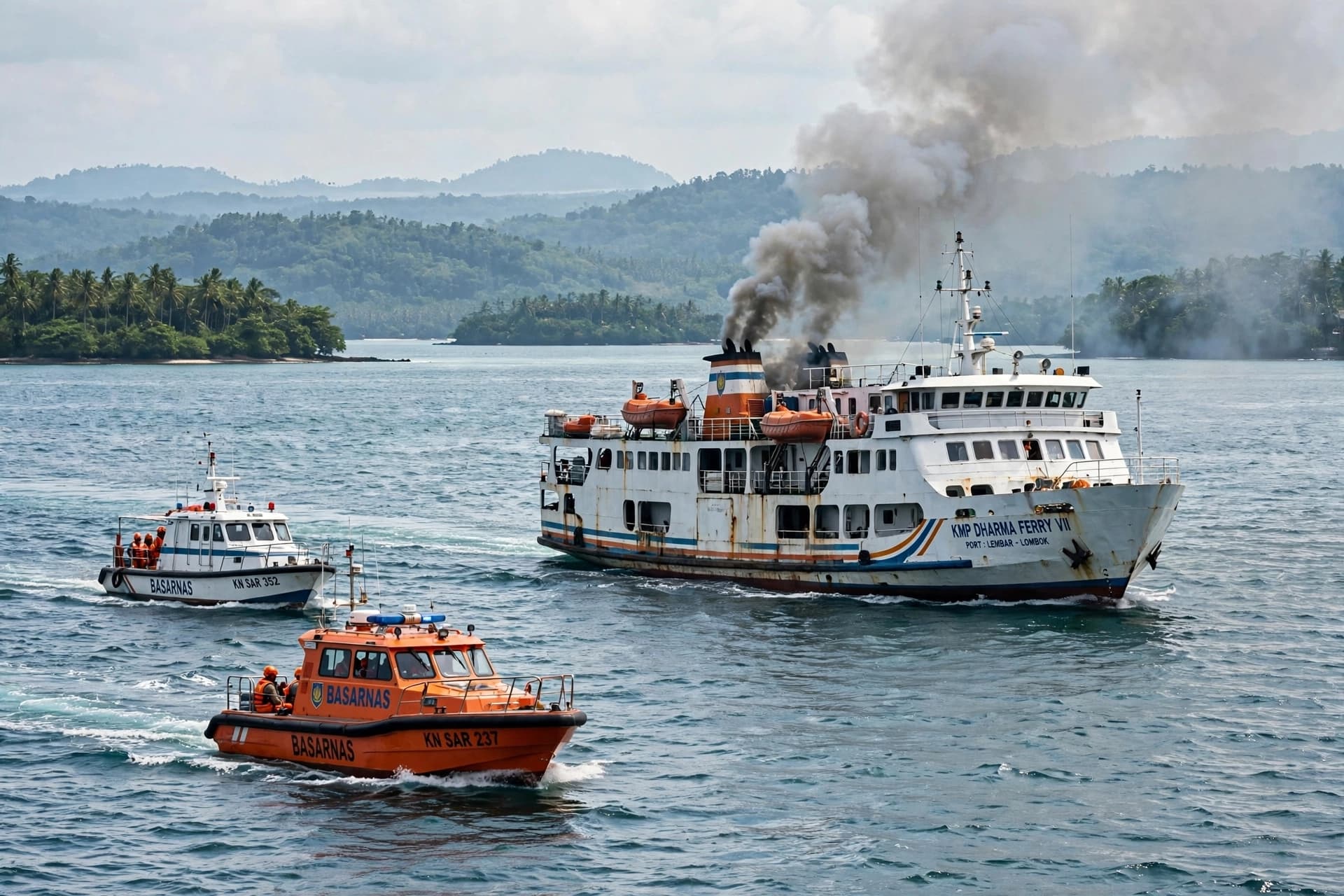Across Indonesia’s Coastal Roads and Island Routes, A Burning Ferry Leaves a Quiet Mark on Morning Travel Across Indonesia’s Coastal Roads and Island Routes, A Burning Ferry Leaves a Quiet Mark on Morning Travel