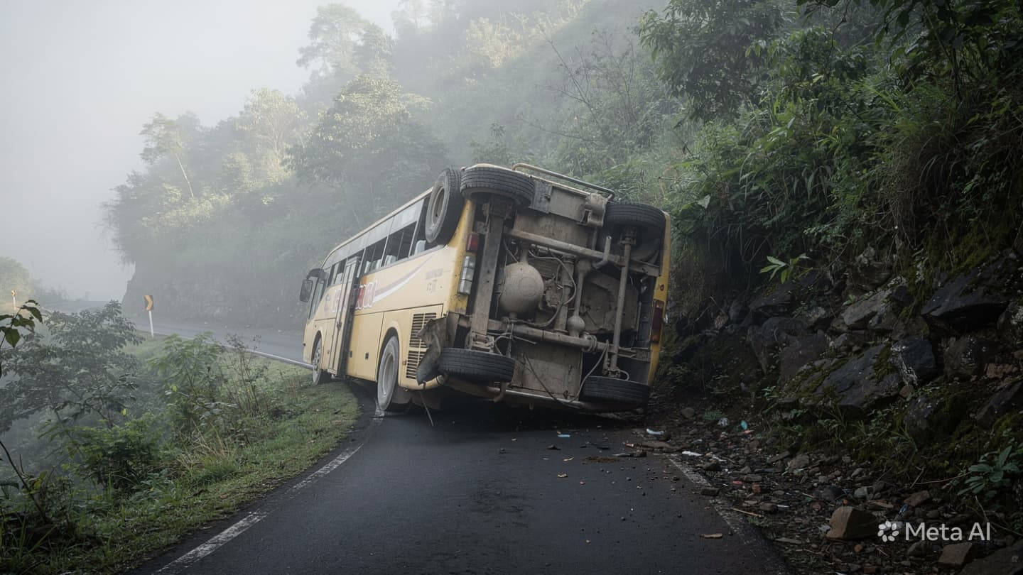 Tourist Bus Overturns in Puncak: Three Passengers Killed as Vehicle Crashes on Mountain Road Tourist Bus Overturns in Puncak: Three Passengers Killed as Vehicle Crashes on Mountain Road
