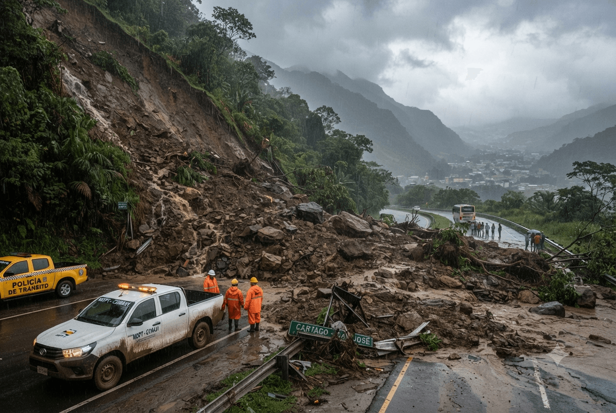 Cartago Landslide Tragedy: Massive Earth Slide Blocks Major Highway Leaving Two Motorists Dead Cartago Landslide Tragedy: Massive Earth Slide Blocks Major Highway Leaving Two Motorists Dead