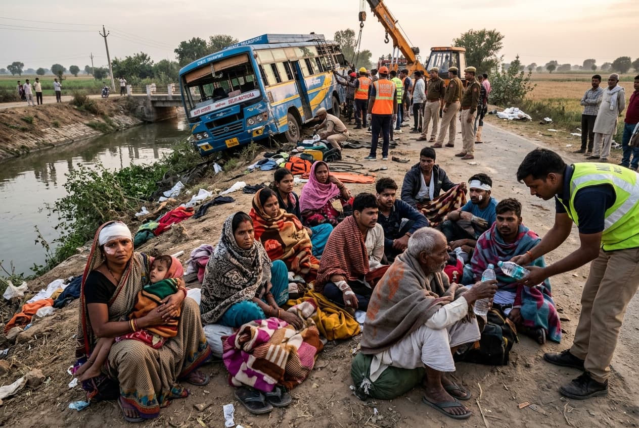 Commuter Bus Plunges Into Canal In Eastern India, Seven Passengers Confirmed Dead Commuter Bus Plunges Into Canal In Eastern India, Seven Passengers Confirmed Dead