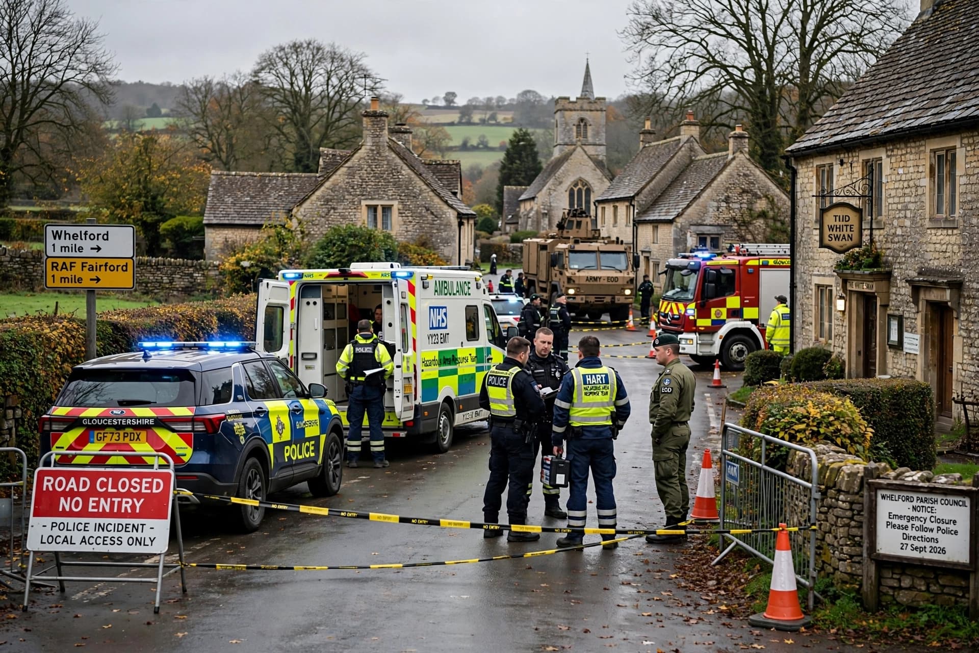 Original News Headline: Several men arrested, bomb disposal team deployed near air base used by U.S. forces in England Original News Headline: Several men arrested, bomb disposal team deployed near air base used by U.S. forces in England