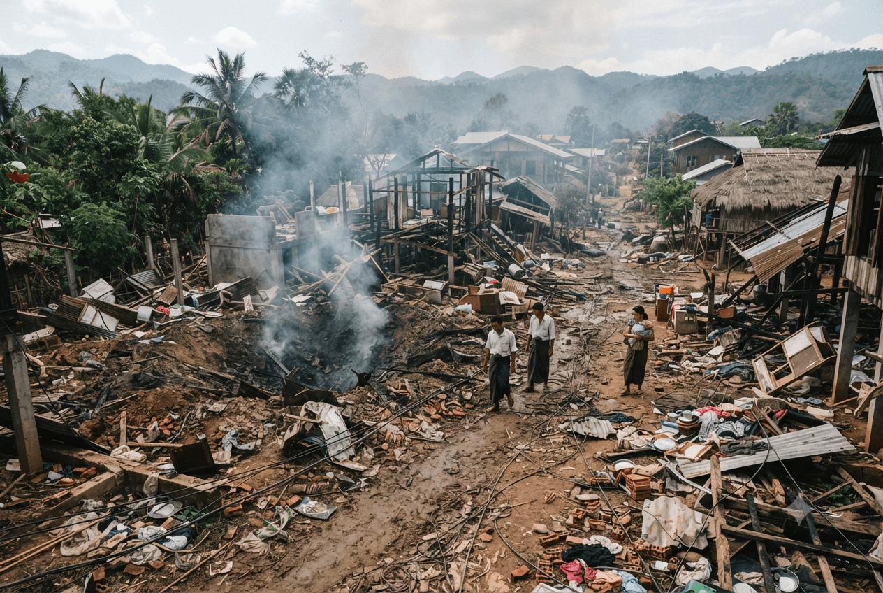 Deadly Myanmar Blast: Mining Explosives Storage Facility Ruins Village near the Chinese Border Today Deadly Myanmar Blast: Mining Explosives Storage Facility Ruins Village near the Chinese Border Today
