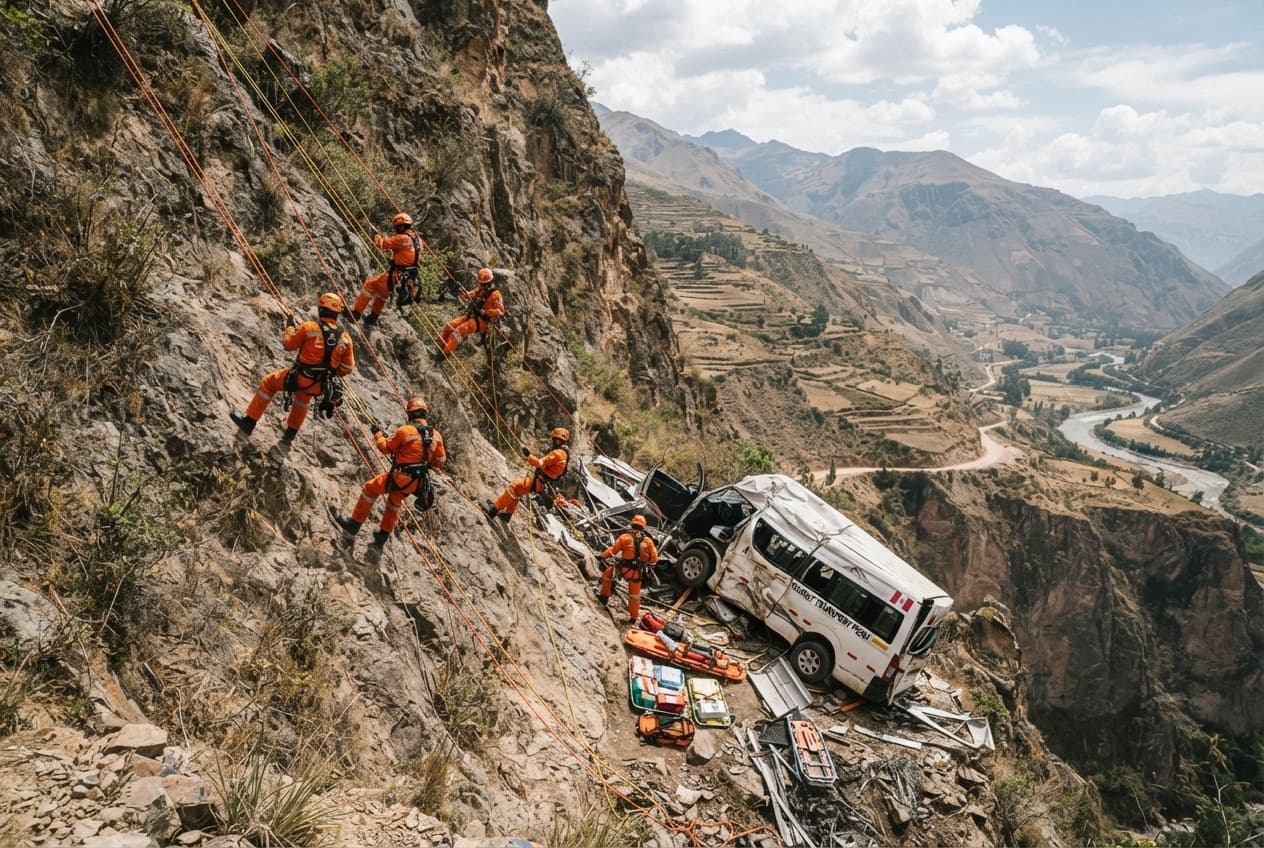 Tourist Van Plunges into Mountain Ravine: Cusco Transport Disaster Leaves Multiple Passengers Dead Today Tourist Van Plunges into Mountain Ravine: Cusco Transport Disaster Leaves Multiple Passengers Dead Today