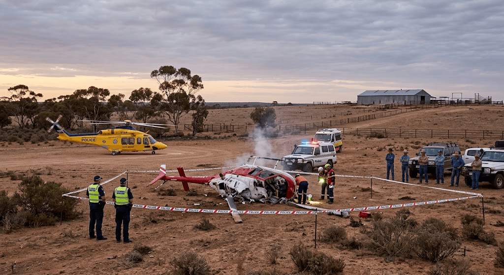 Tragedy in the Outback: Pilot Killed in Helicopter Crash on Remote South Australian Pastoral Property Tragedy in the Outback: Pilot Killed in Helicopter Crash on Remote South Australian Pastoral Property