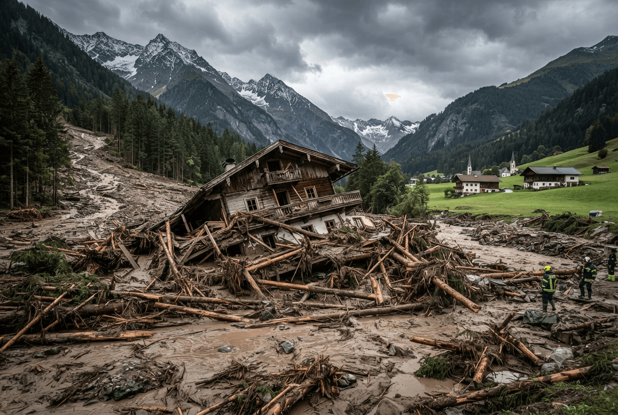 Tyrol Mudslide Disaster: Flash Mudslide Destroys Mountain Lodge and Leaves Two Hikers Dead Today Tyrol Mudslide Disaster: Flash Mudslide Destroys Mountain Lodge and Leaves Two Hikers Dead Today
