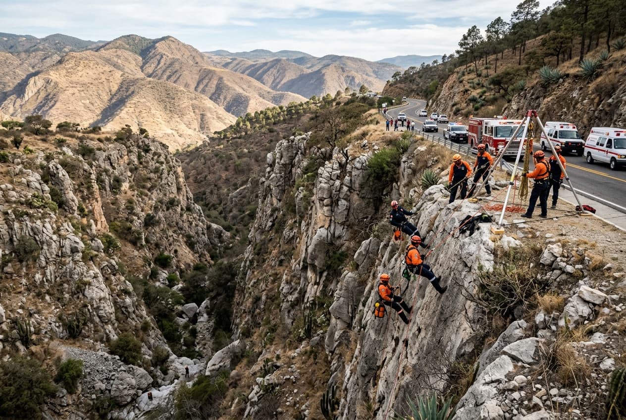 Severe Oaxaca Highway Crash: Passenger Bus Falls Fifty Meters Into Ravine, Causing Multiple Fatalities Severe Oaxaca Highway Crash: Passenger Bus Falls Fifty Meters Into Ravine, Causing Multiple Fatalities