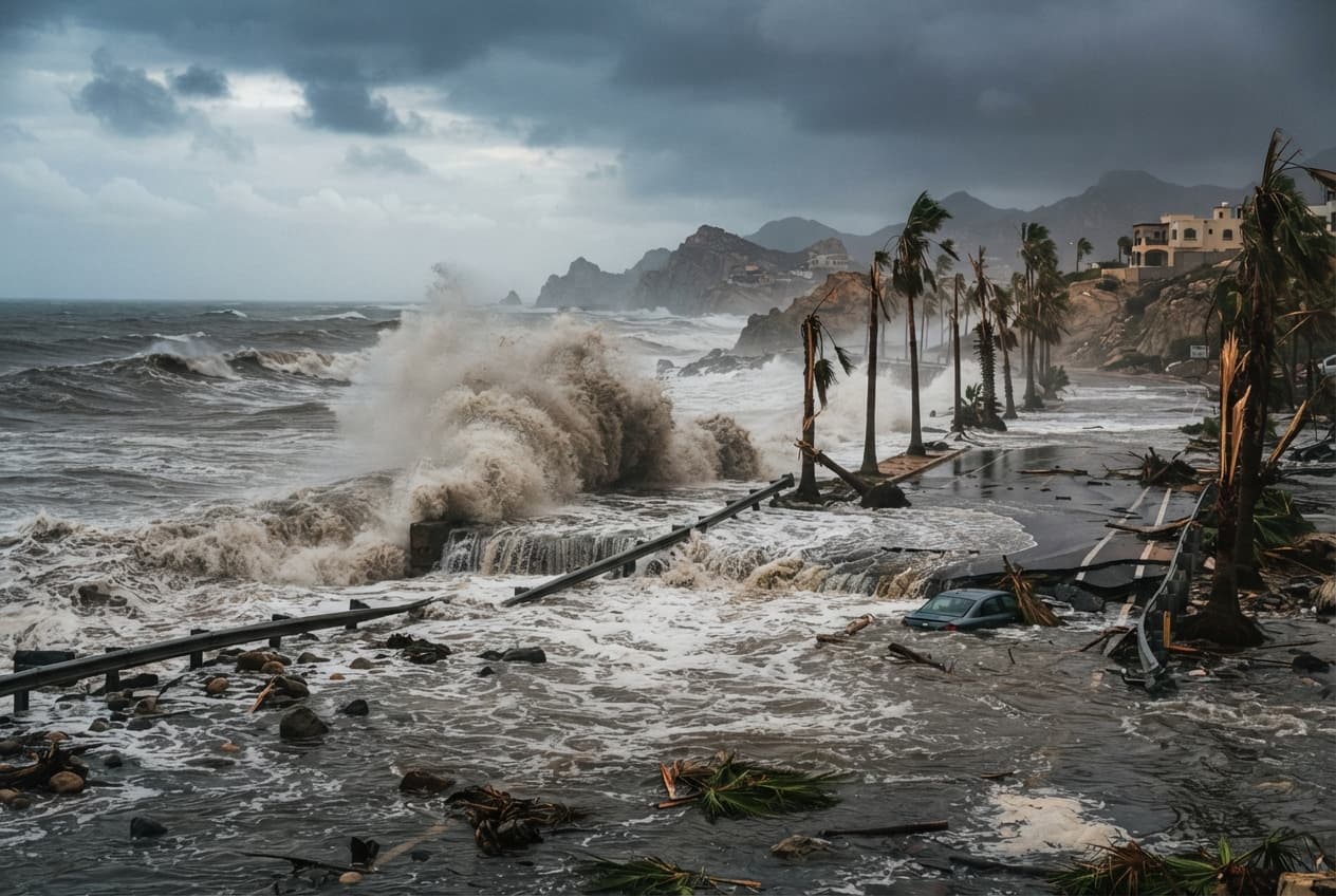 Hurricane Strike, Baja California: Hurricane Polo Lashes Peninsula With Destructive Winds and High Swells Hurricane Strike, Baja California: Hurricane Polo Lashes Peninsula With Destructive Winds and High Swells