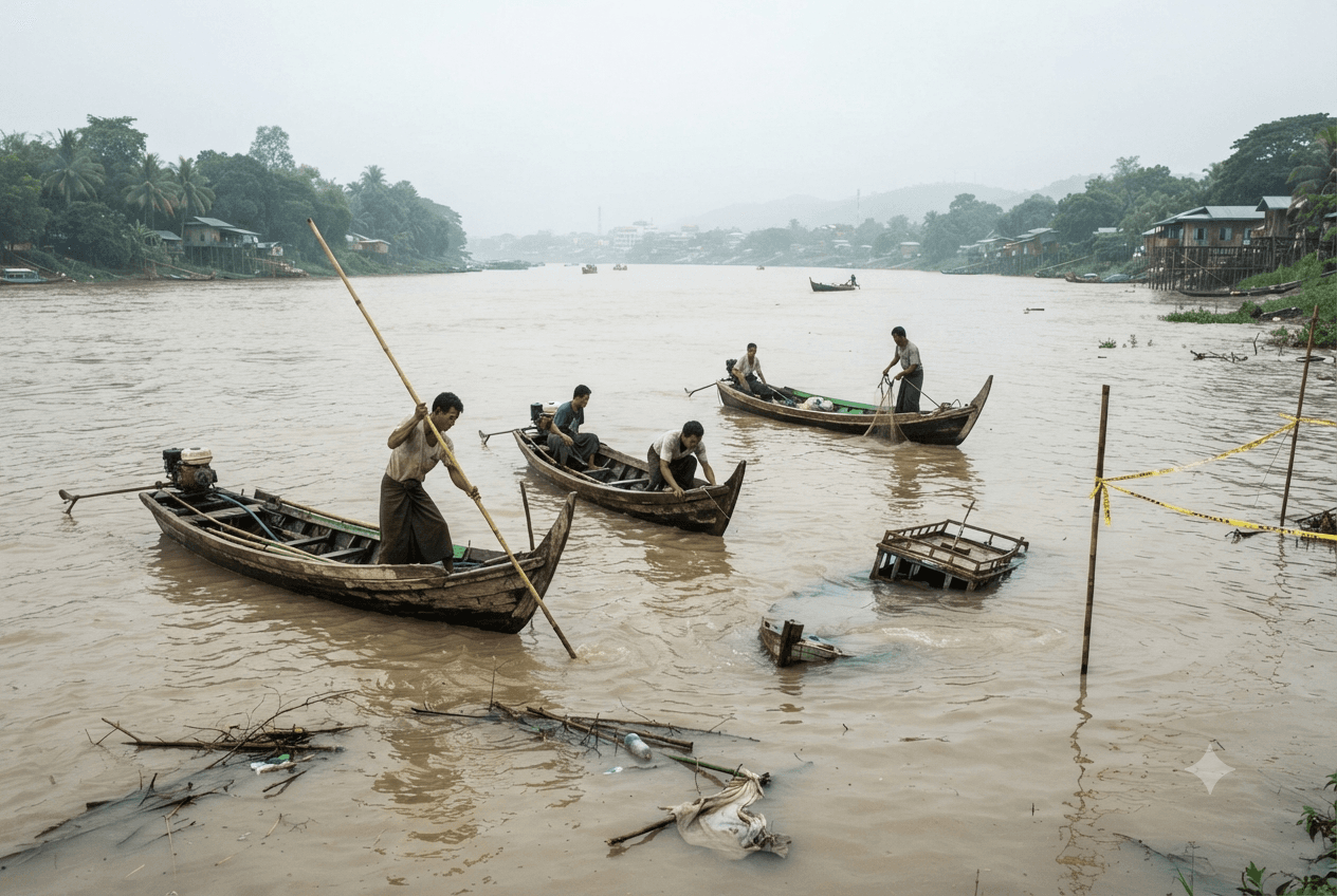 Ferry Capsizes On River: Overloaded Passenger Boat Sinks Near Magway Leaving Six Dead Instantly Ferry Capsizes On River: Overloaded Passenger Boat Sinks Near Magway Leaving Six Dead Instantly