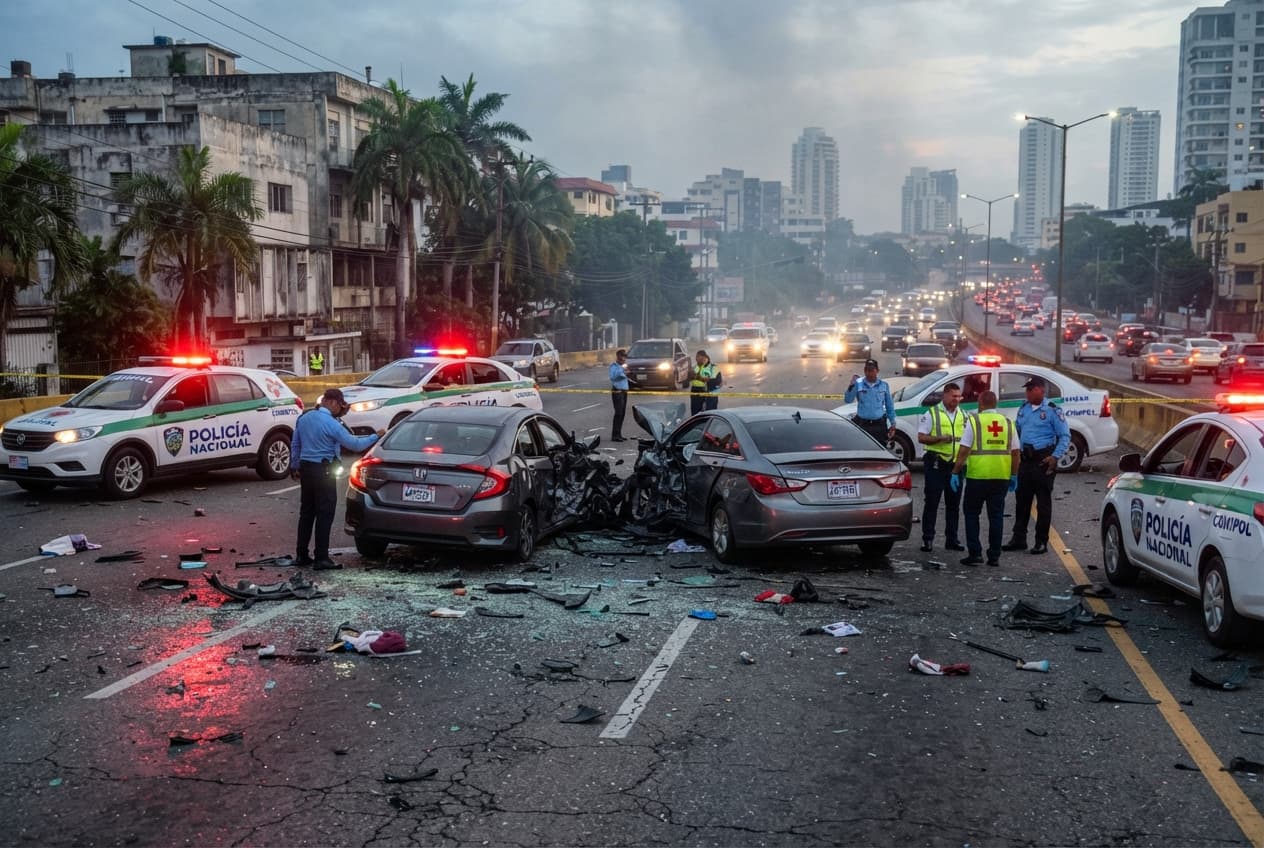 Fatal Road Disaster: Three Dead Following Devastating Two-Car Collision Along Santo Domingo Highway Route Fatal Road Disaster: Three Dead Following Devastating Two-Car Collision Along Santo Domingo Highway Route