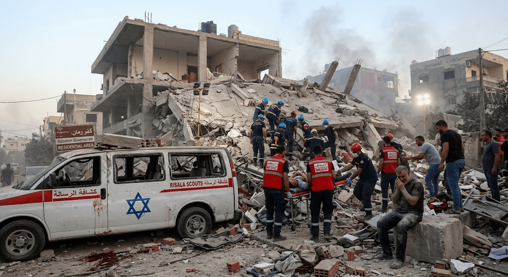 Tragedy in Southern Lebanon: Israeli Air Strikes Kill 11, Including Children and First Responders Tragedy in Southern Lebanon: Israeli Air Strikes Kill 11, Including Children and First Responders