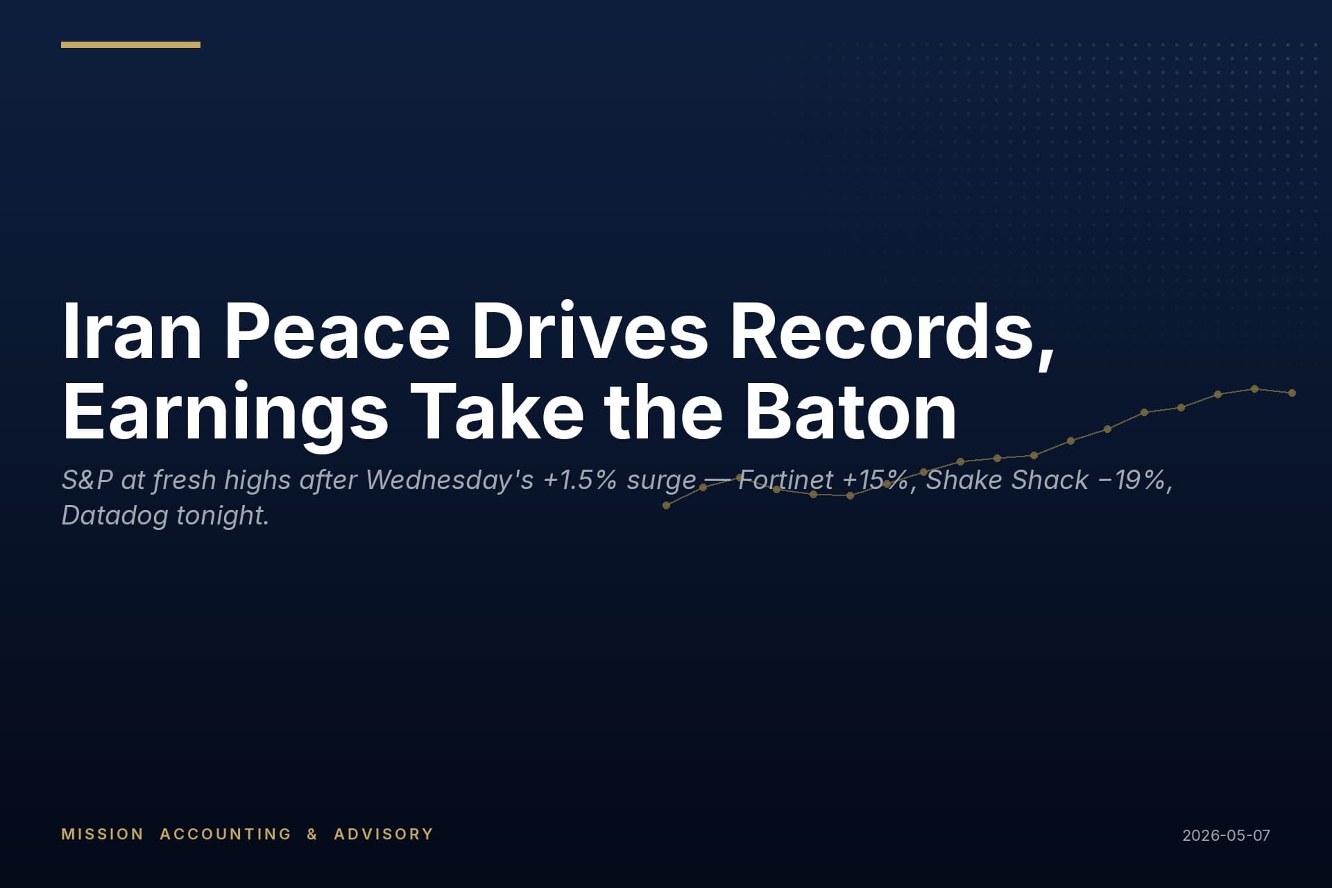 Iran Peace Hopes Drive Records, Earnings Take the Baton Iran Peace Hopes Drive Records, Earnings Take the Baton