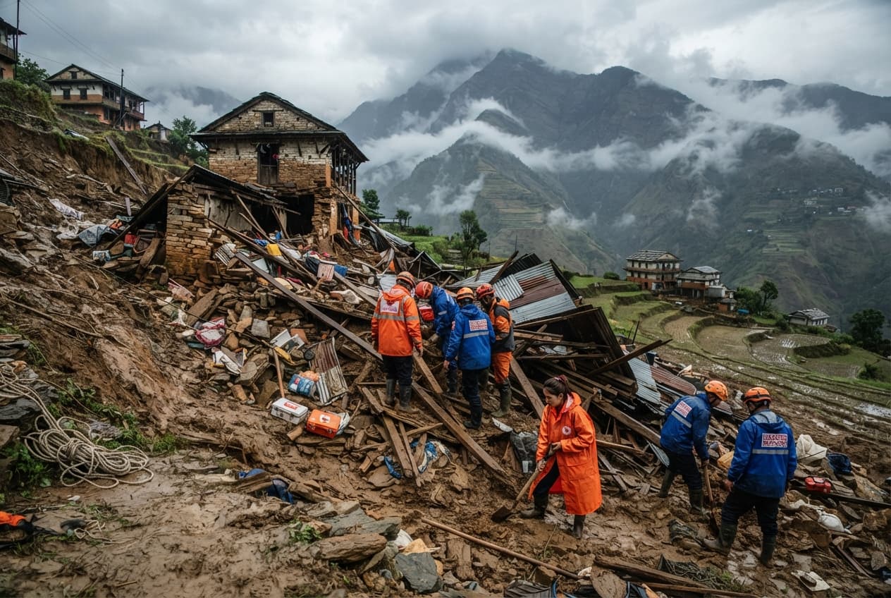Monsoon Rain Disaster: Violent Mudslide Sweeps House Away Leaving Three Family Members Dead In Nepal Monsoon Rain Disaster: Violent Mudslide Sweeps House Away Leaving Three Family Members Dead In Nepal