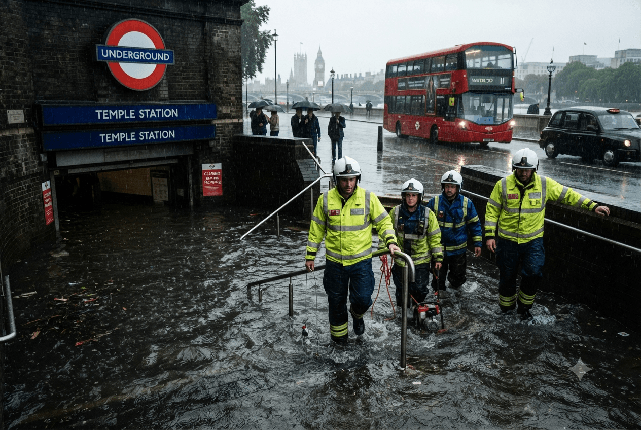 Coastal Flooding Crisis: London Submerged as Rising Tides Threaten Key Transport Hubs Coastal Flooding Crisis: London Submerged as Rising Tides Threaten Key Transport Hubs