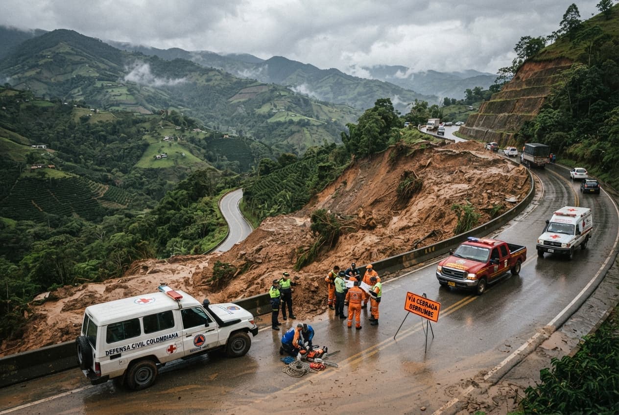 Antioquia Highway Crisis: Torrential Rains Trigger Massive Mudslide, Leaving Three Dead Antioquia Highway Crisis: Torrential Rains Trigger Massive Mudslide, Leaving Three Dead