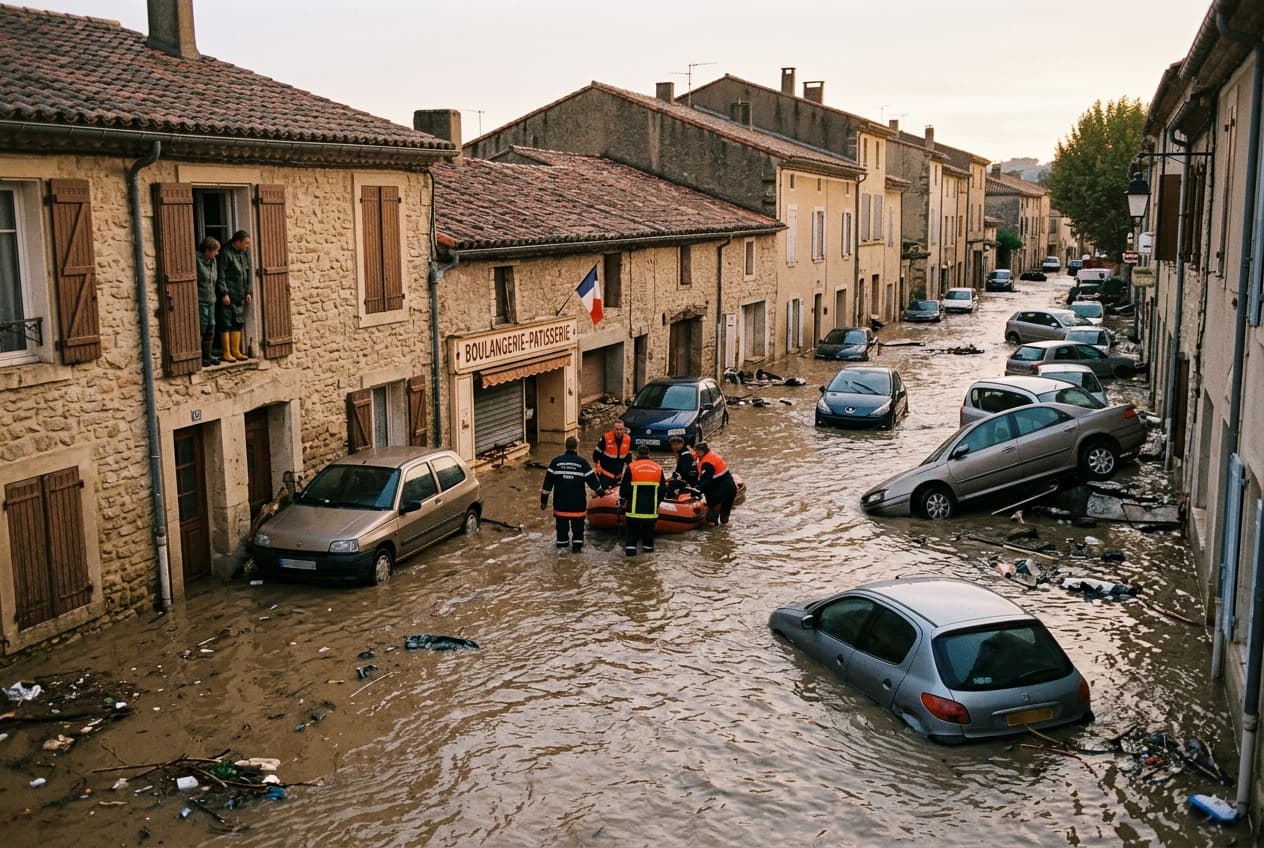 Southern France Flood Chaos: Severe Autumn Storms Sweep Away Vehicles, Two Dead, Roads Submerged Southern France Flood Chaos: Severe Autumn Storms Sweep Away Vehicles, Two Dead, Roads Submerged