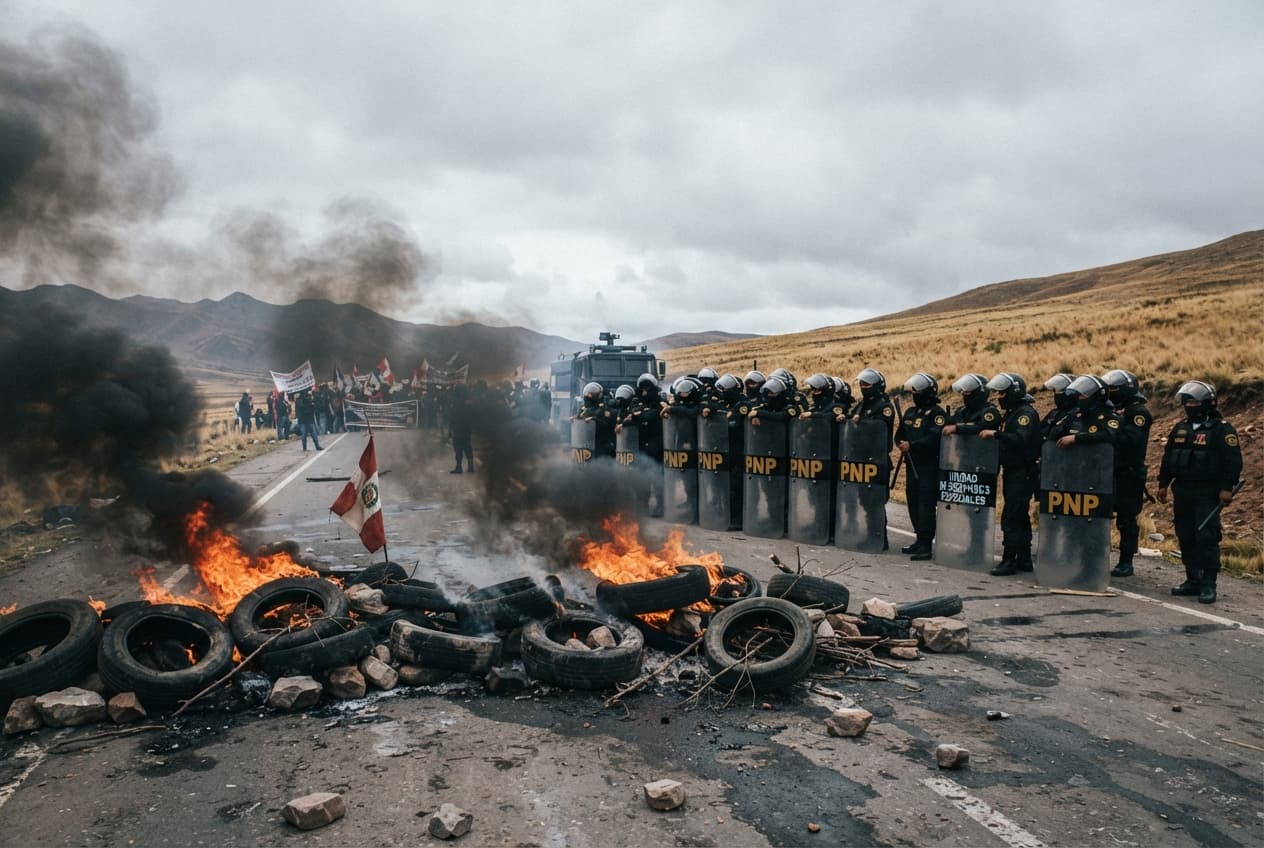Puno Roadblock Clashes Leave Three Dead: Security Forces and Demonstrators Clash Puno Roadblock Clashes Leave Three Dead: Security Forces and Demonstrators Clash