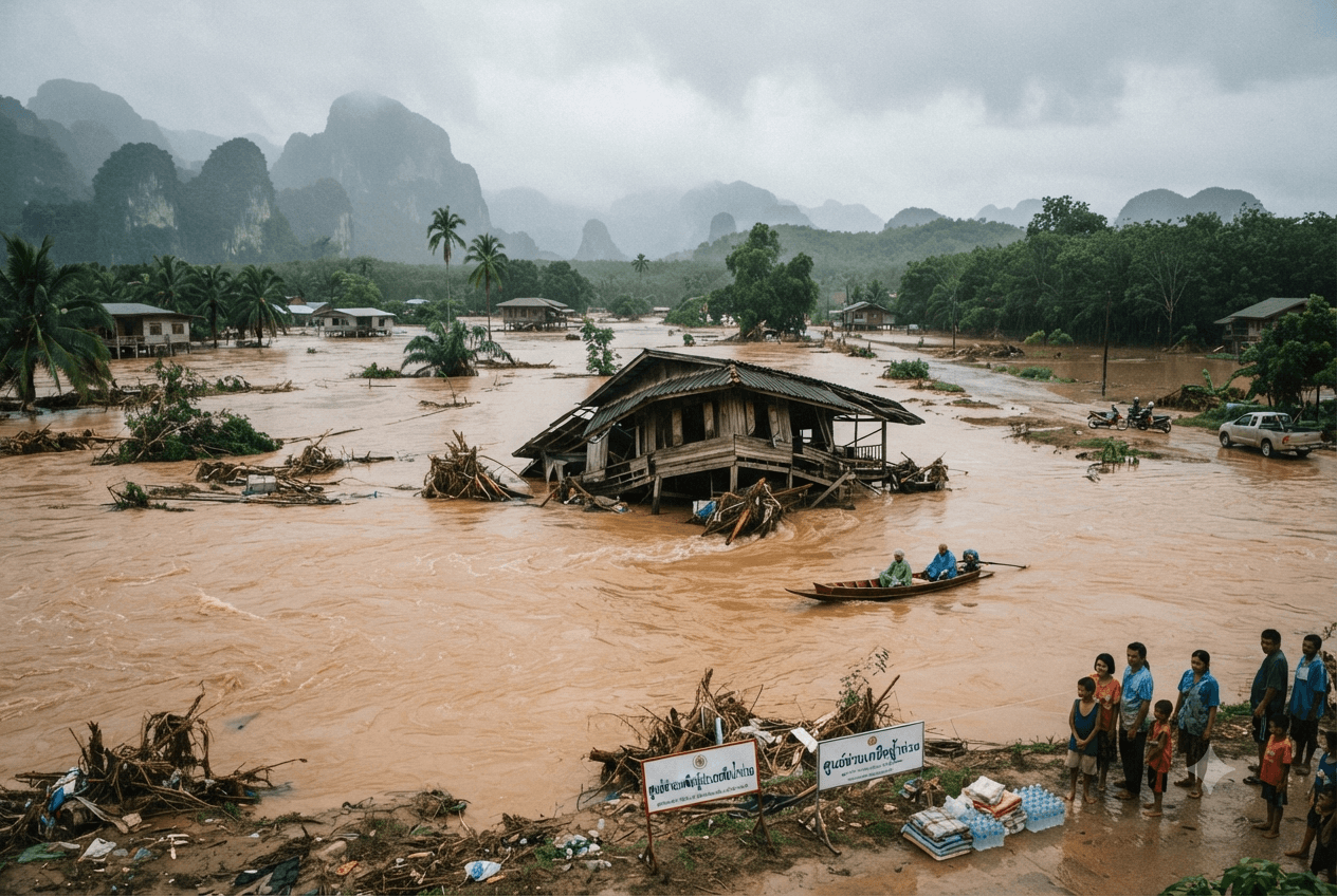 Southern Thailand Flash Floods: House Swept Away By Raging Waters Leaving One Person Dead Southern Thailand Flash Floods: House Swept Away By Raging Waters Leaving One Person Dead
