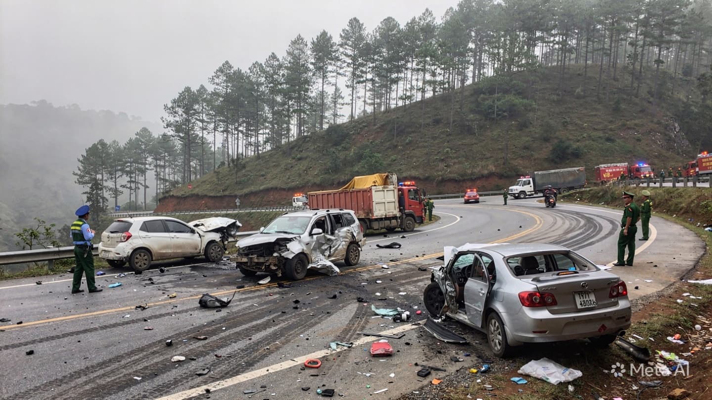 Fatal Traffic Pile-Up In Lam Dong: Two Dead After Collision On Da Lat Highway Fatal Traffic Pile-Up In Lam Dong: Two Dead After Collision On Da Lat Highway