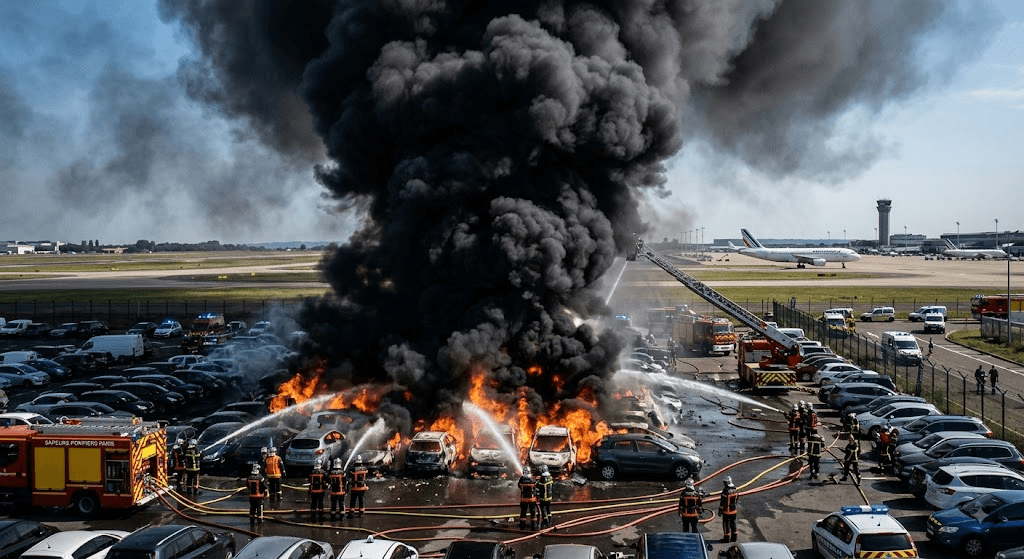 Major Fire Near Paris Charles de Gaulle Airport Forces Runway Closures and Massive Transport Delays Major Fire Near Paris Charles de Gaulle Airport Forces Runway Closures and Massive Transport Delays