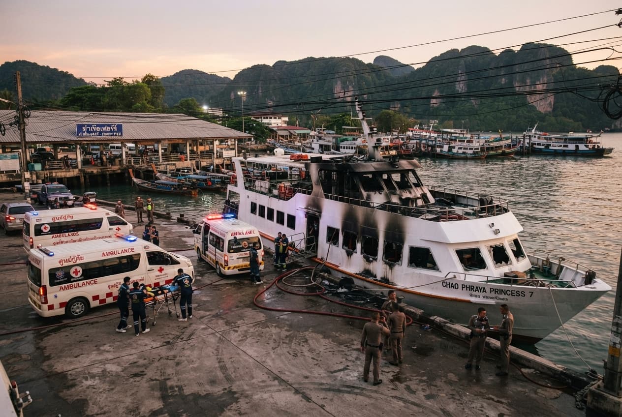 Surat Thani Disaster: Passenger Ferry Engine Room Blast Kills One and Injures Eight Surat Thani Disaster: Passenger Ferry Engine Room Blast Kills One and Injures Eight