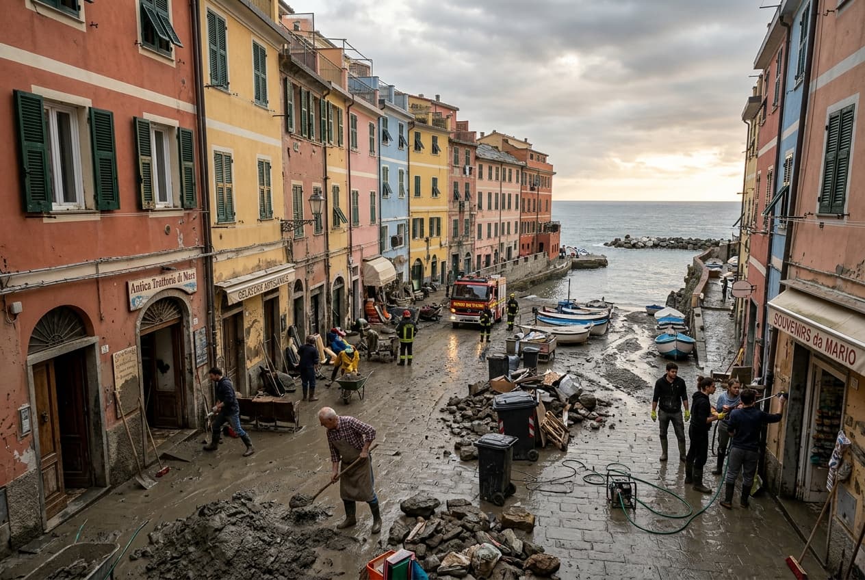Liguria Coast Under Water: Flash Floods Inundate Italian Towns as Two Drivers Trapped in Submerged Cars Liguria Coast Under Water: Flash Floods Inundate Italian Towns as Two Drivers Trapped in Submerged Cars