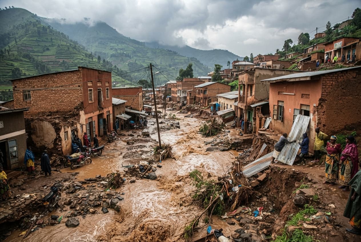 Northern District Inundation, Heavy Rains Trigger Flash Floods and Structural Collapses In Rwanda Northern District Inundation, Heavy Rains Trigger Flash Floods and Structural Collapses In Rwanda