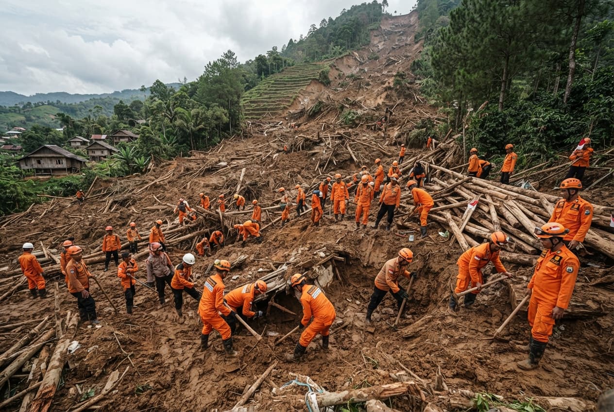 Infrastructure Destruction: Highway Collapses And Mudslides Isolate Isolated Mountain Villages In Central Aceh Infrastructure Destruction: Highway Collapses And Mudslides Isolate Isolated Mountain Villages In Central Aceh