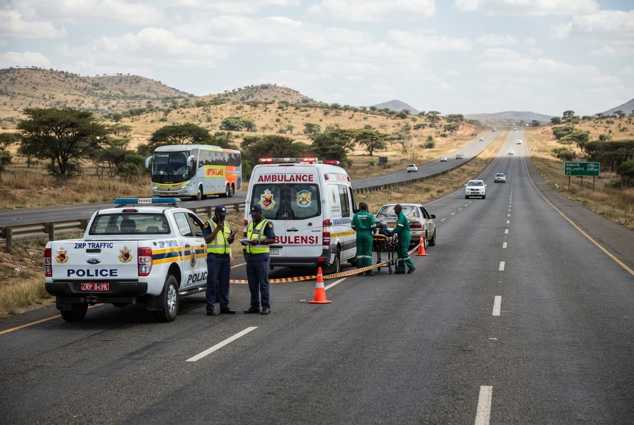 Harare-Bulawayo Highway Disaster: Truck and Bus Collision Leaves Five Dead in Zimbabwe Harare-Bulawayo Highway Disaster: Truck and Bus Collision Leaves Five Dead in Zimbabwe